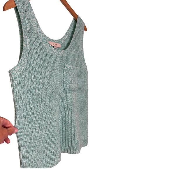 NWT Loft Mint Ribbed Pocket Sweater Knit Tank Top LARGE - Picture 7 of 9
